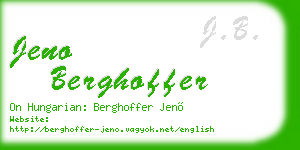 jeno berghoffer business card